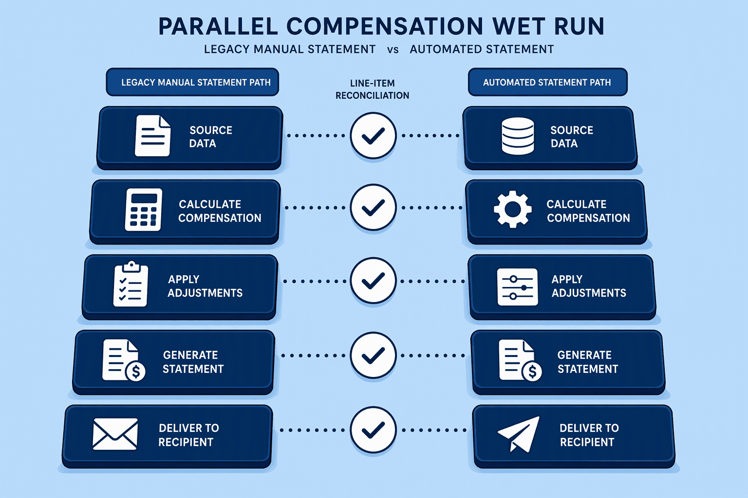 Illustration for Step 3: Validate Data Integrity and Run a Parallel Compensation Cycle