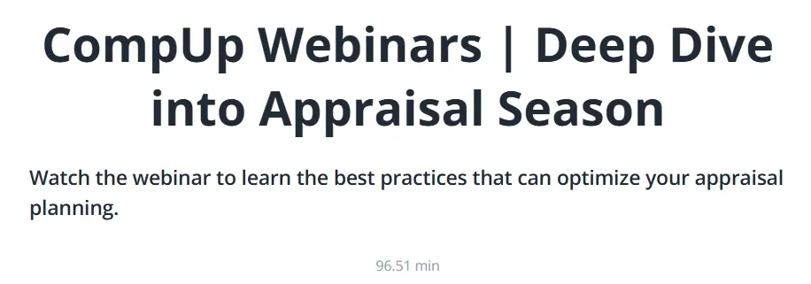 CompUp Webinars-Deep Dive into Appraisal Season
