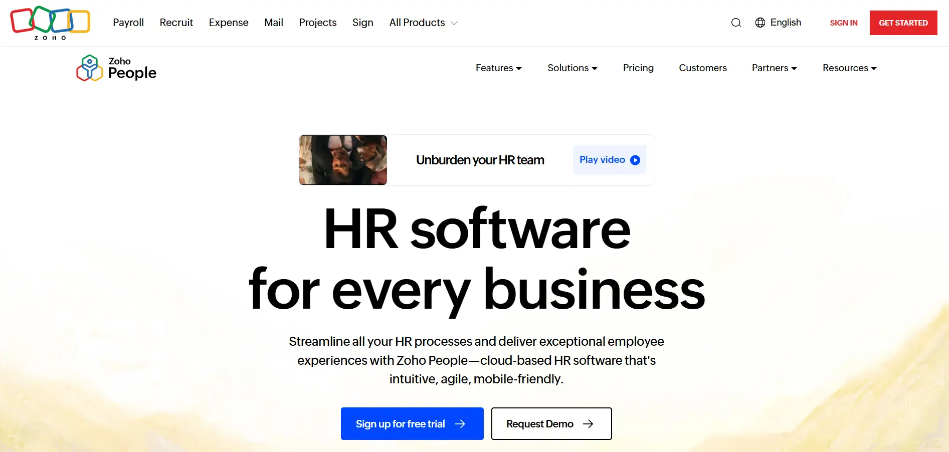 Zoho People is an affordable HR solution designed to help small businesses manage their workforce effectively.webp