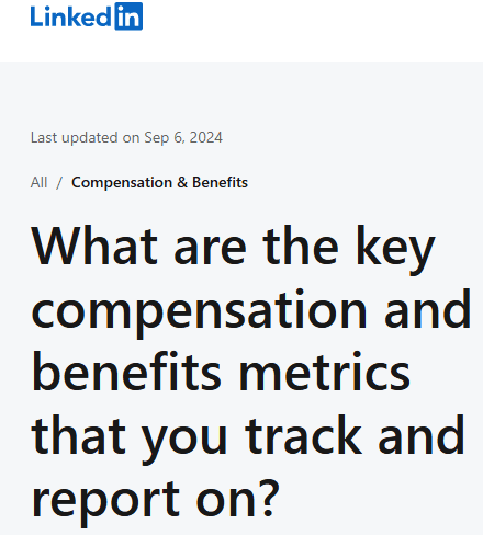 key compensation and benefit metrics to track